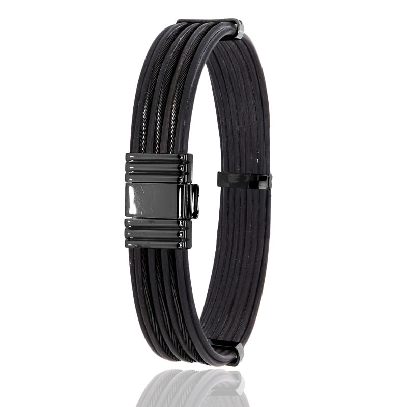Bracelet Inyati Trio Câble Noir