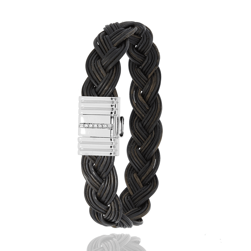 Bracelet Springbok Tressé Platine