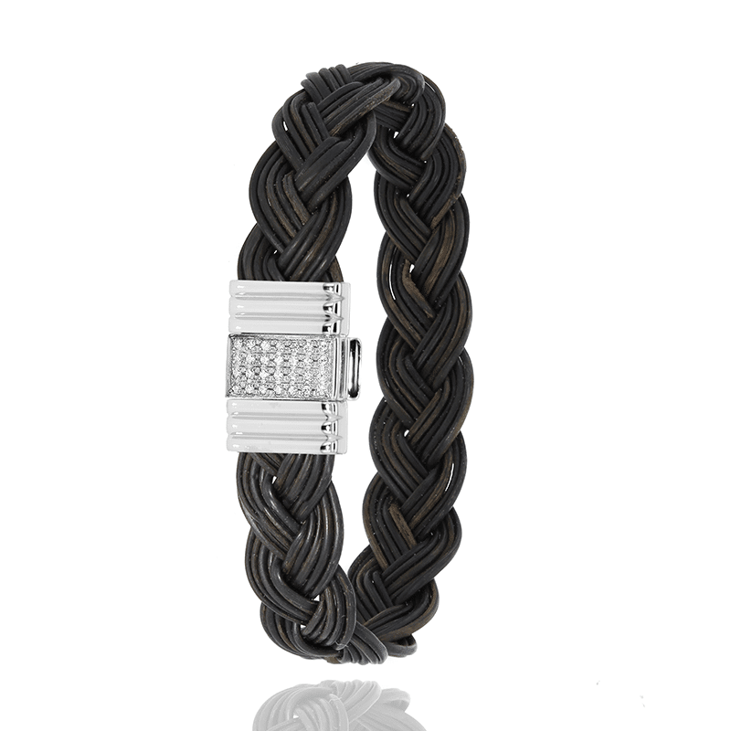Bracelet Pilansberg Tressé Platine
